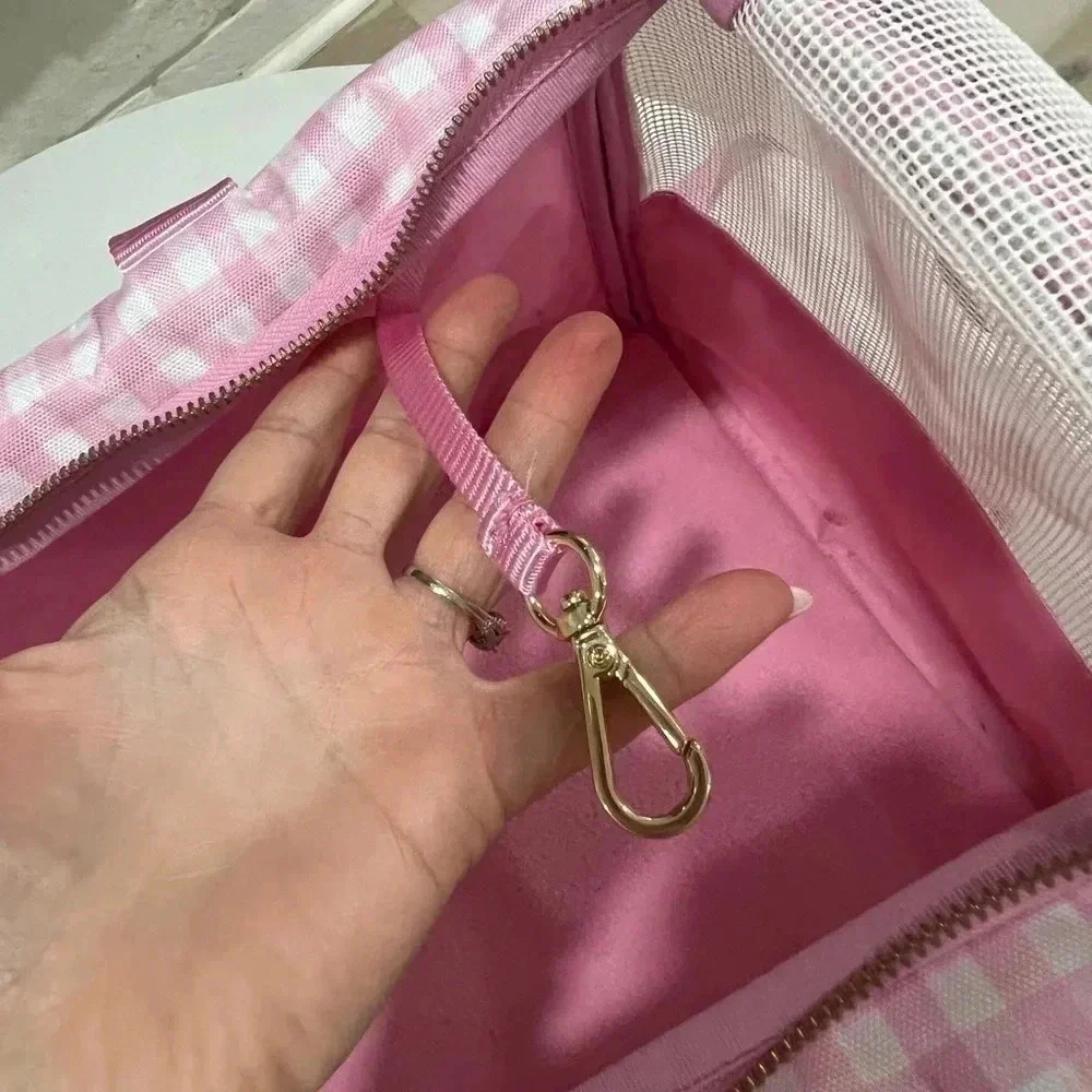 Stoney Clover x Target dog carrier pink gingham leash hook shoulder strap
